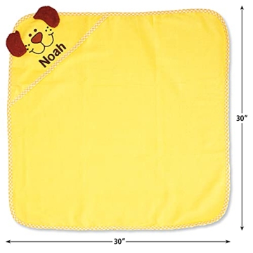 Lillian Vernon Personalized Hooded Baby Towel - Yellow Puppy