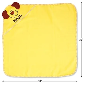 Lillian Vernon Personalized Hooded Baby Towel - Yellow Puppy