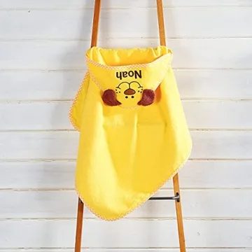 Lillian Vernon Personalized Hooded Baby Towel - Yellow Puppy