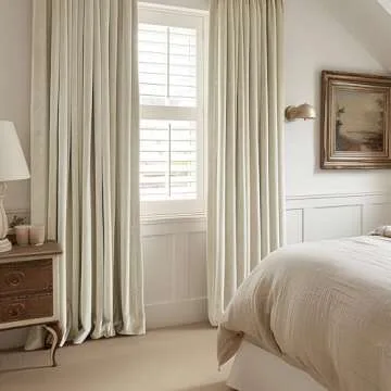 HPD Half Price Drapes Heritage Plush Velvet Curtains 108 Inches Long Room Darkening Curtains for Bedroom & Living Room 50W x 108L, (1 Panel), Au Lait Creme