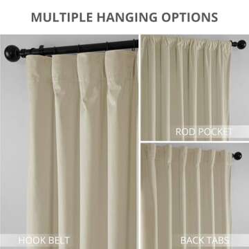 HPD Half Price Drapes Heritage Plush Velvet Curtains 108 Inches Long Room Darkening Curtains for Bedroom & Living Room 50W x 108L, (1 Panel), Au Lait Creme