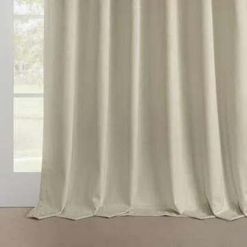 HPD Half Price Drapes Heritage Plush Velvet Curtains 108 Inches Long Room Darkening Curtains for Bedroom & Living Room 50W x 108L, (1 Panel), Au Lait Creme