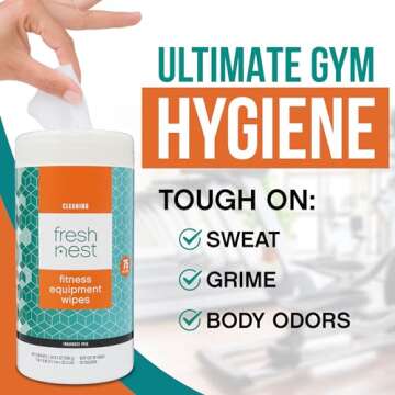 Fresh Nest Fitness Equipment Wipes - Cleaning Wipes for Yoga Mats, Pilates Studios, Gyms, Peloton & ...