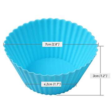 Newk 48 Pack Silicone Baking Cups - Nonstick & Colorful