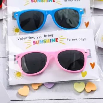 Cool Valentine's Day Sunglasses for Kids 12 Pack with Cards