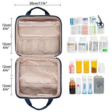 Leudes Travel Pill Bottle Organizer - Large Capacity Medicine Bag for Vitamins & More