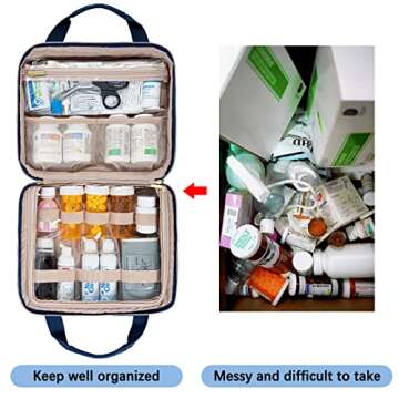 Leudes Travel Pill Organizer for Safe Medication Storage
