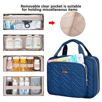 Leudes Travel Pill Organizer for Safe Medication Storage