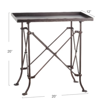 Bronze Metal Rectangle Table Elegant Sturdy Accent Piece