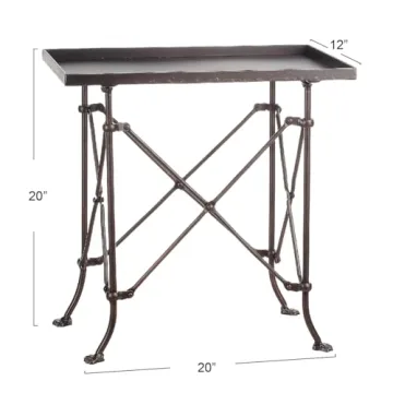 Bronze Metal Rectangle Table Elegant Sturdy Accent Piece