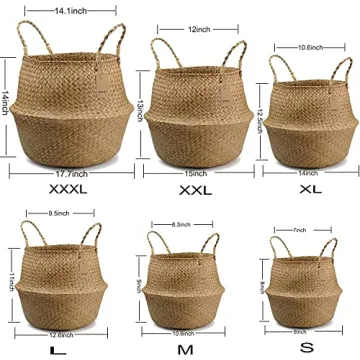 DOKOT Seagrass Basket for Plants and Storage Solutions