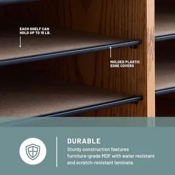 Safco Wooden Paper and Mail Organizer with Adjustable Shelves