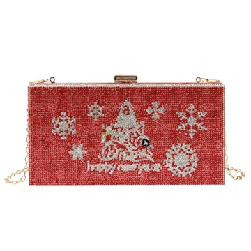 Van Caro Rhinestone Christmas Clutch for Elegant Events