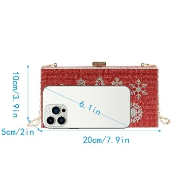 Van Caro Rhinestone Christmas Clutch for Elegant Events