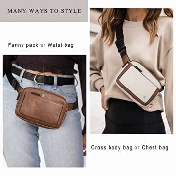 CLUCI Adjustable Crossbody Belt Bag - Vegan Leather Style