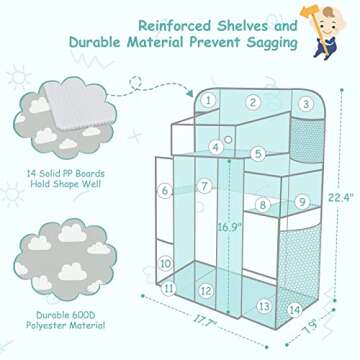 Maliton XL Diaper Organizer for Crib and Pack n Play