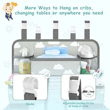 Maliton XL Diaper Organizer for Crib and Pack n Play