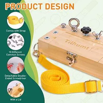 Tilhumt Montessori Screwdriver Board Set for Kids, Storage Wooden Toddler Real Tools Preschool Toys ...