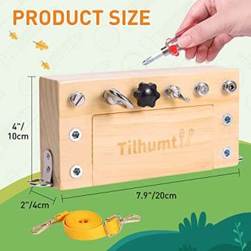 Tilhumt Montessori Screwdriver Board Set for Kids, Storage Wooden Toddler Real Tools Preschool Toys Fine Motor Skills Toys for 3 4 5 Year Old Children, Classroom STEM Toy For 1 Player