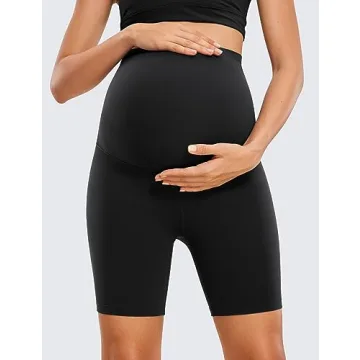 CRZ YOGA Maternity Yoga Shorts - Comfortable 6" Design