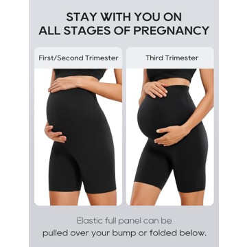 CRZ YOGA Maternity Yoga Shorts - Comfortable 6" Design