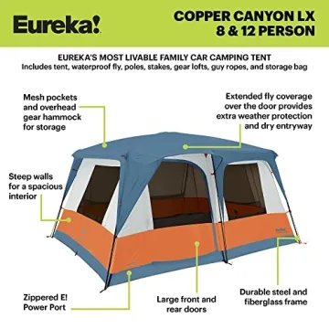 Eureka! Copper Canyon LX, 3 Season, Family and Car Camping Tent (8 Person)