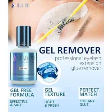 Lash Remover for Lash Extensions by Stacy Lash (0.51 fl.oz / 15 ml) Eyelash Extension Remover / 60 S...