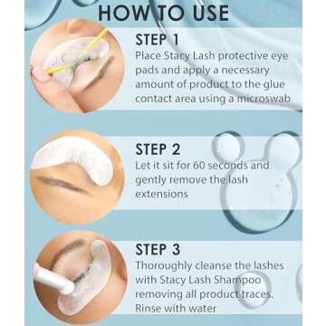 Lash Remover for Lash Extensions by Stacy Lash (0.51 fl.oz / 15 ml) Eyelash Extension Remover / 60 Sec Dissolution Lash Glue Remover/Professional Eyelash Remover for Extensions/Lash Tech Supplies