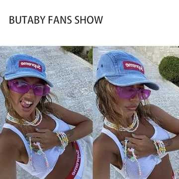 BUTABY Retro Rectangle Sunglasses with UV400 Protection