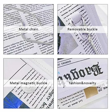Unique KUANG! Newspaper Evening Handbag Clutch for Ladies