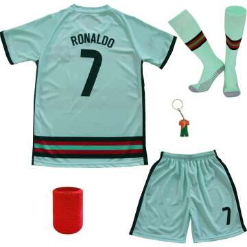 Ronaldo #7 Kids Soccer Jersey & Shorts Set - Youth Sizes for Soccer Fans