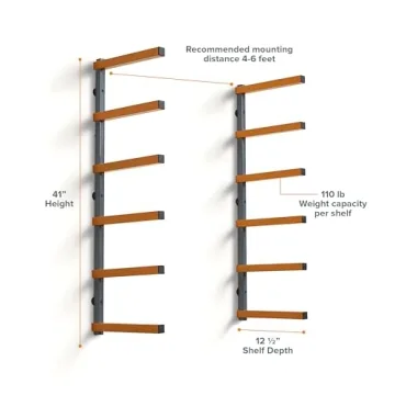 Bora Wood Organizer with 6-Level Wall Mount – Heavy Duty Storage