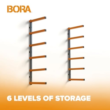 Bora Wood Organizer with 6-Level Wall Mount – Heavy Duty Storage
