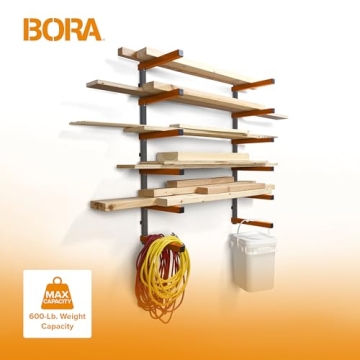 Bora Wood Organizer with 6-Level Wall Mount – Heavy Duty Storage