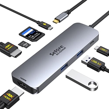 USB C Docking Station for Dual HDMI Monitors and Charging