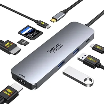 USB C Docking Station for Dual HDMI Monitors and Charging