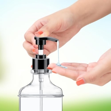 Clear Soap Dispenser with Waterproof Labels, 18 Oz