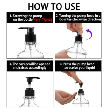 Clear Soap Dispenser with Waterproof Labels, 18 Oz