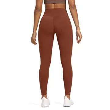 Aoxjox High Waisted Workout Leggings for Women Tummy Control High Rise Scrunch Buttery Soft Scarlett Yoga Pants 27" (Cherry Mahogany, Medium)