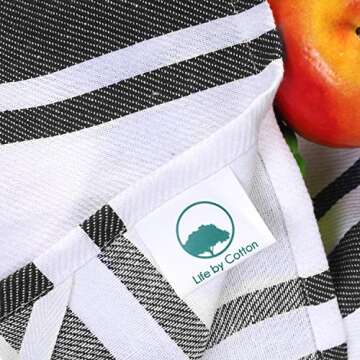 Heavy Duty Oversized Kitchen Towels & Dishcloth (Set of 6 Charcoal 18x28) Highly Absorbent, Professi...