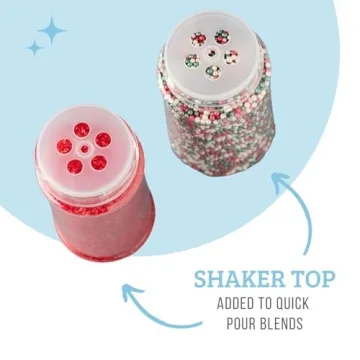 Christmas Edible Sprinkles 4 Pack for Holiday Baking