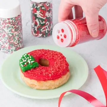 Christmas Edible Sprinkles 4 Pack for Holiday Baking