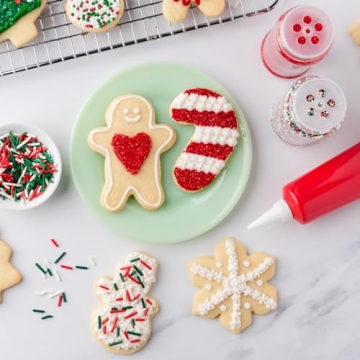 Christmas Edible Sprinkles 4 Pack for Holiday Baking