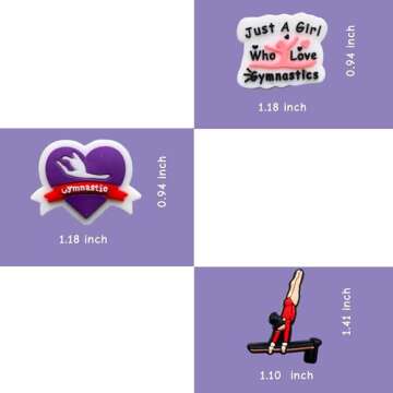 Wlyosvje 8Pcs Uniquely Designed Gymnast Shoe Charms