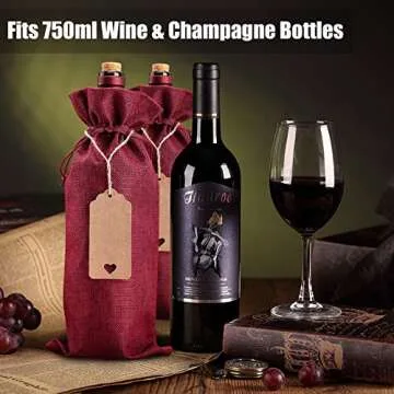 Burlap Wine Bags for Weddings, Birthdays & Holidays