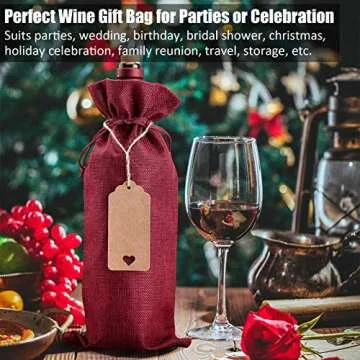 Burlap Wine Bags for Weddings, Birthdays & Holidays