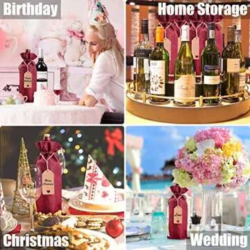 Burlap Wine Bags for Weddings, Birthdays & Holidays