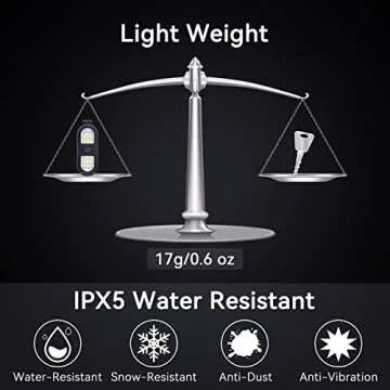 Clip on Flashlight, Running Light for Runners Rechargeable Safety Lights for Walking at Night Hands Free Flashlight Portable LED Work Light Warning Flashing Camping Hiking Walking Dog Black