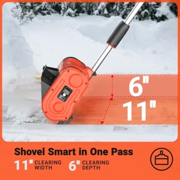 VOLTASK Cordless Snow Shovel - 24V | 11-Inch | 4-Ah Cordless Snow Blower, Battery Snow Blower with Adjustable Front Handle (4-Ah Battery & Quick Charger Included)