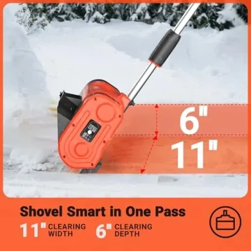 VOLTASK Cordless Snow Shovel - 24V | 11-Inch | 4-Ah Cordless Snow Blower, Battery Snow Blower with Adjustable Front Handle (4-Ah Battery & Quick Charger Included)